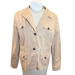 Charter Club Utility Jacket Sz. PL Khaki/Tan Unlined Lightweight